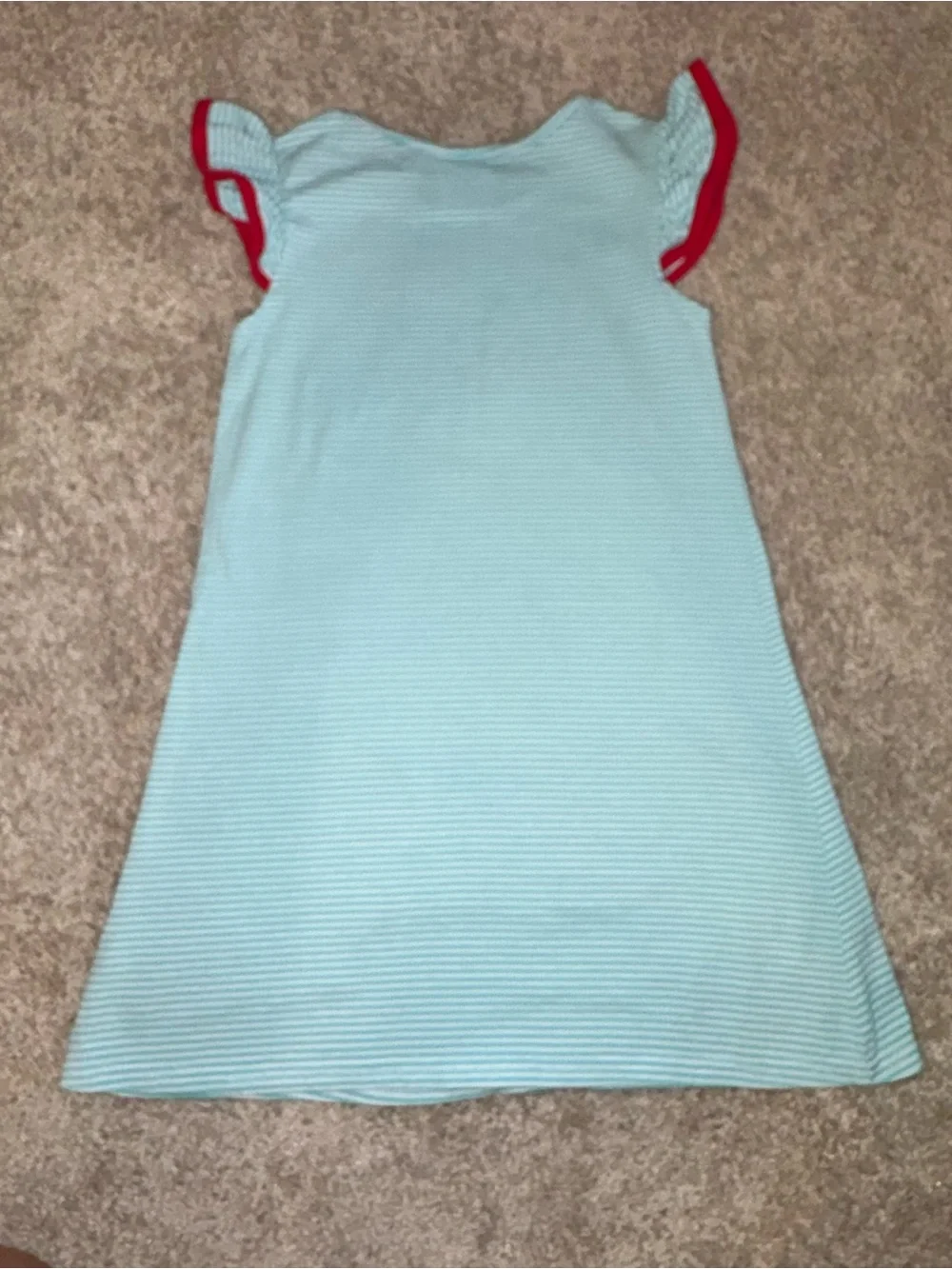 Classic Whimsy Girls Apple Pocket Dress Size 5 Monogram “S”